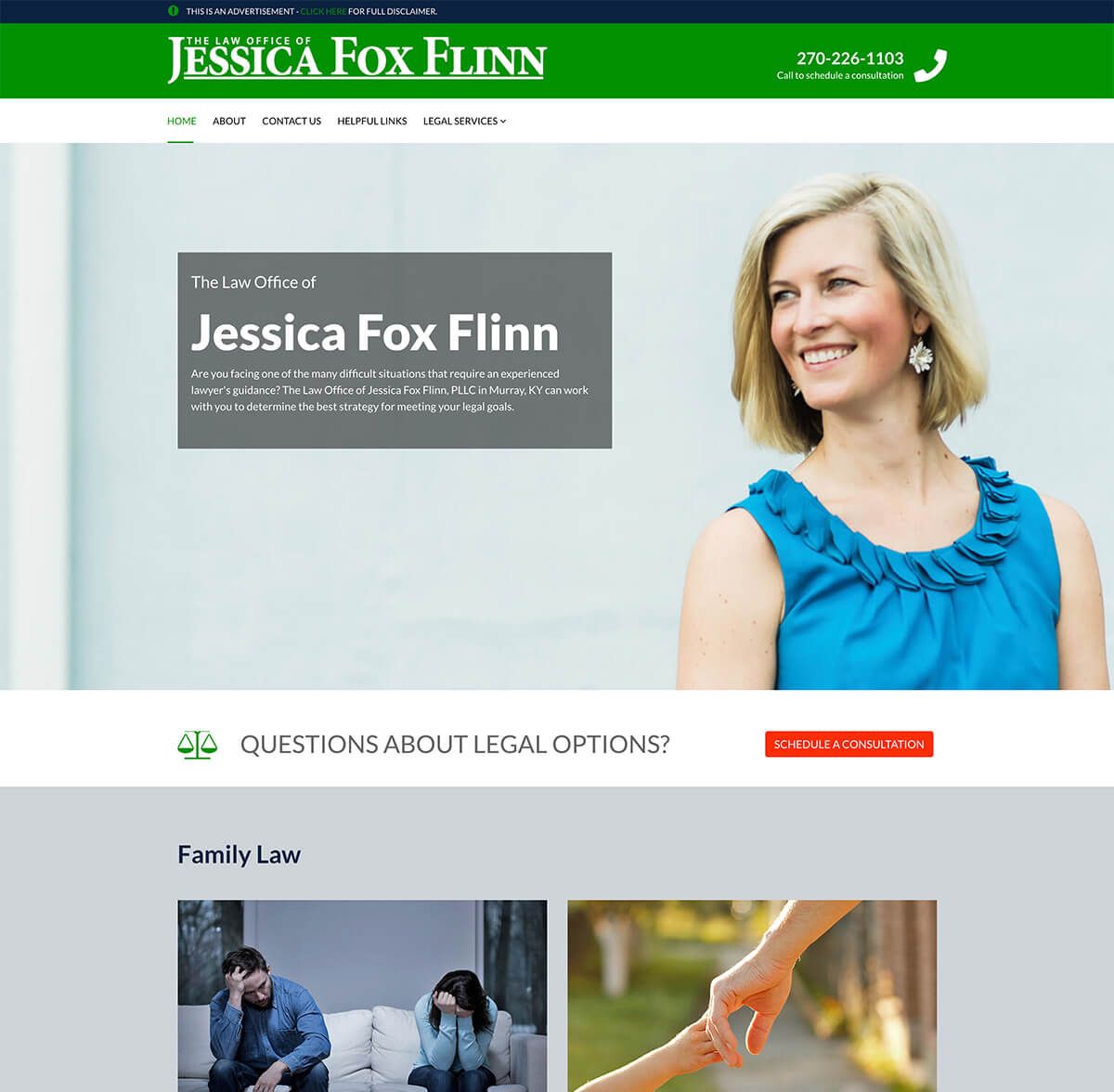Jessica Fox Flinn website by EyeSite Creations