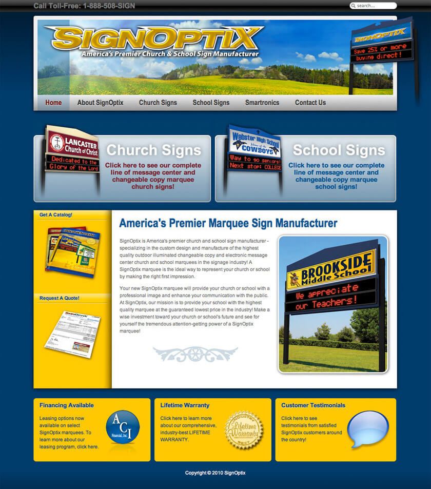 SignOptix website by EyeSite Creations