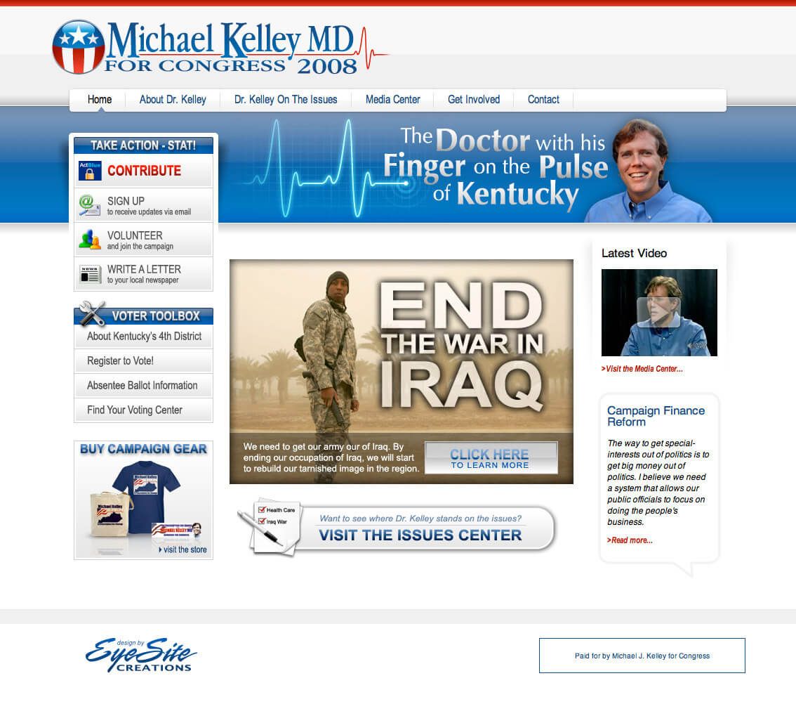 Michael Kelley for Congress website by EyeSite Creations