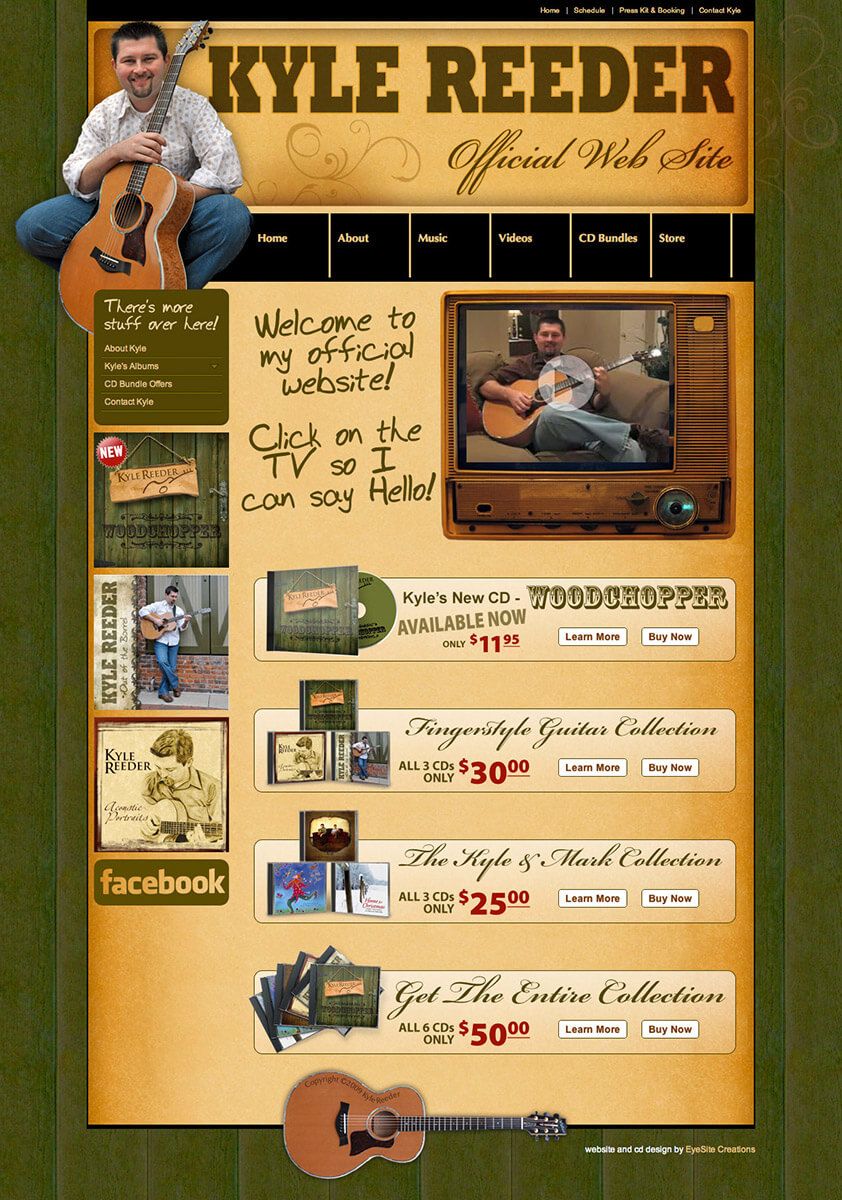 Kyle Reeder website by EyeSite Creations
