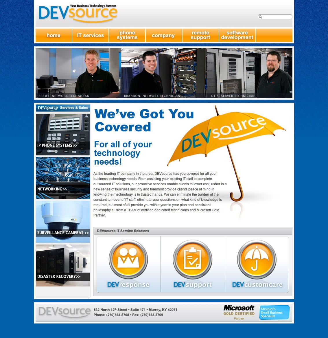 DEVsource Technologies web design by EyeSite Creations