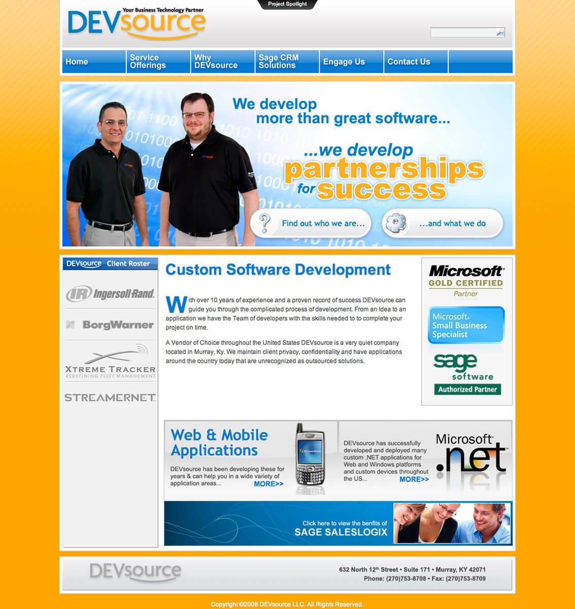DEVsource web design by EyeSite Creations