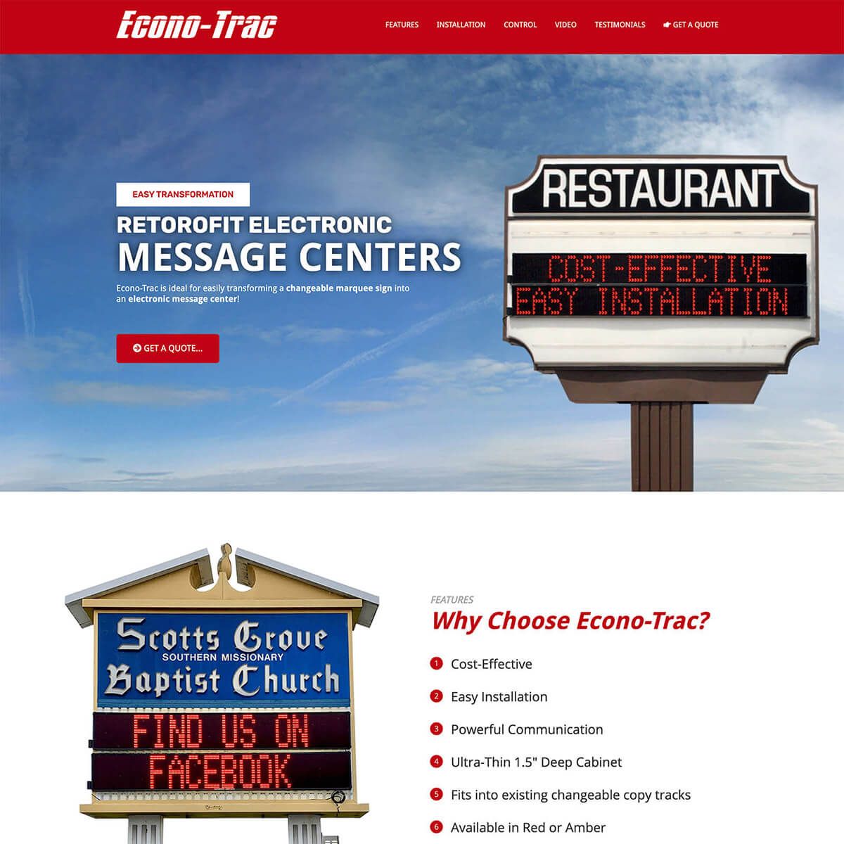 Econo-Trac web design by EyeSite Creations